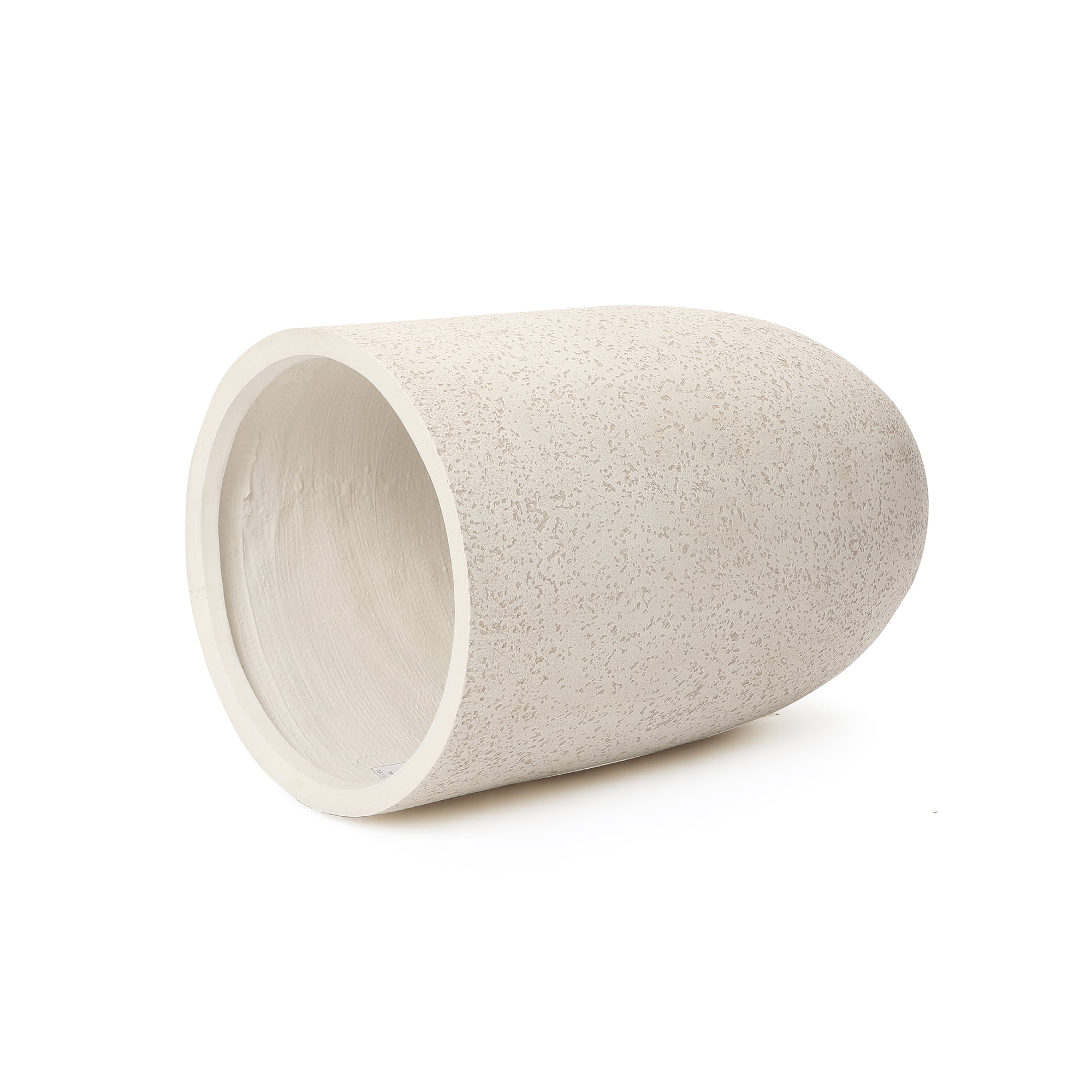 LuxenHome 23.5" Beige Tall Planter with Drainage Hole, Large Tapered Pot for Plants Indoor Outdoor Use