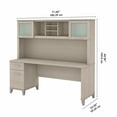 thumbnail image 4 of Bush Furniture Somerset 72" Desk and Hutch with Storage, Sand Oak, 4 of 7