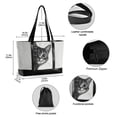 thumbnail image 2 of FORMRS Canvas Laptop Tote Bag for Women with 15.6" Computer Compartments Shoulder Handbag, Black Cute Cat, 2 of 7