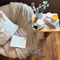 thumbnail image 6 of Battilo Beige Throw Blanket for Bed Couch,Boho Knitted Tan Throws,Decorative Sofa Blanket,50"x60", 6 of 8
