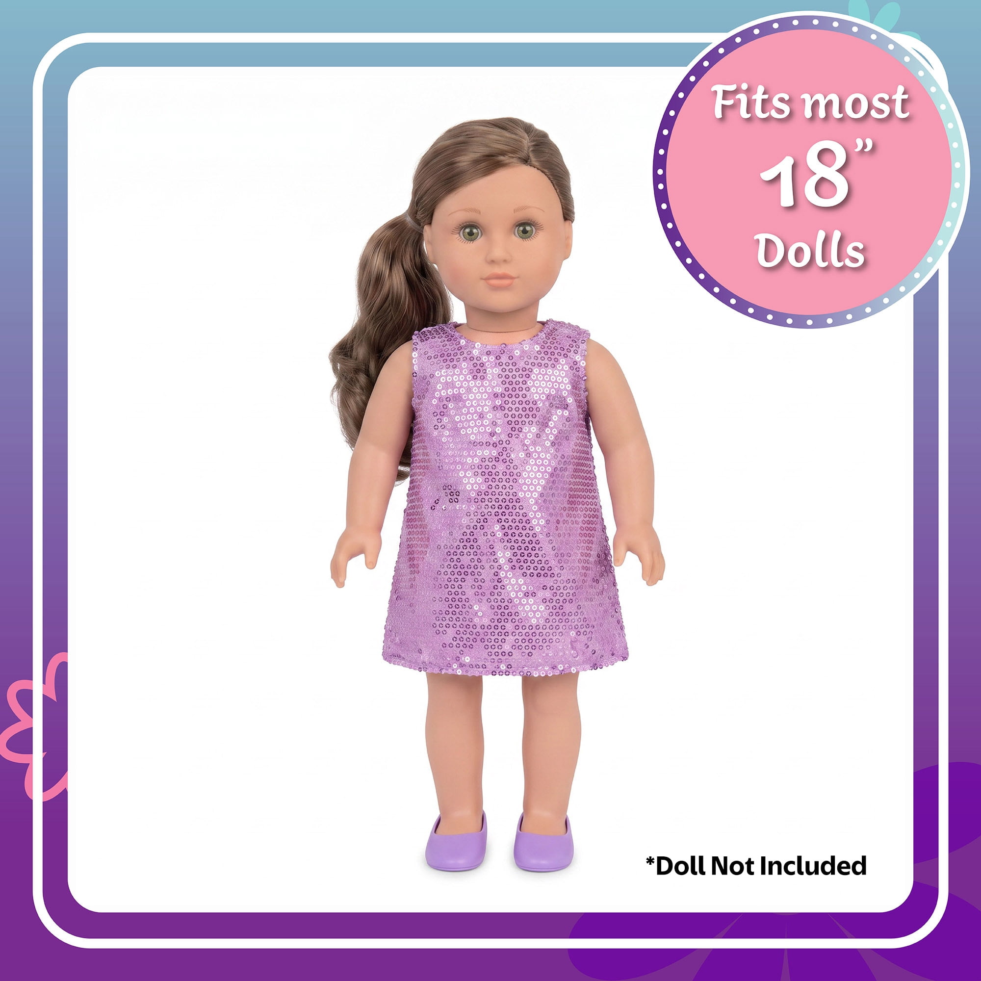 My Life As Purple Sequin Dress Fashion Set for 18-inch Dolls, 2 Pieces