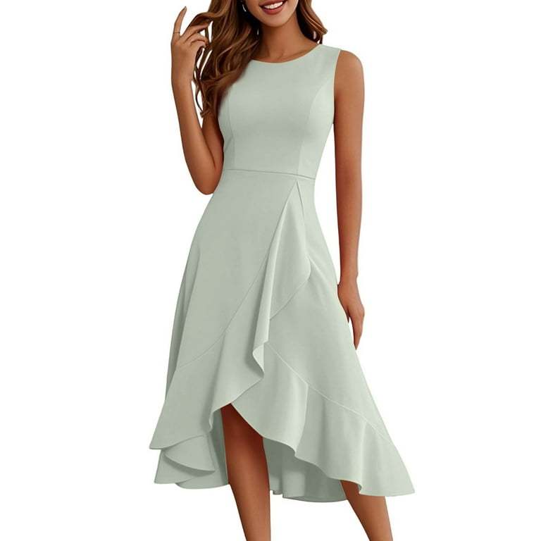Uocefik Women's Cocktail Party Formal Wedding Guest Church Dresses, Modest Graduation Prom Evening Dress Gray XXL, Size: 2XL