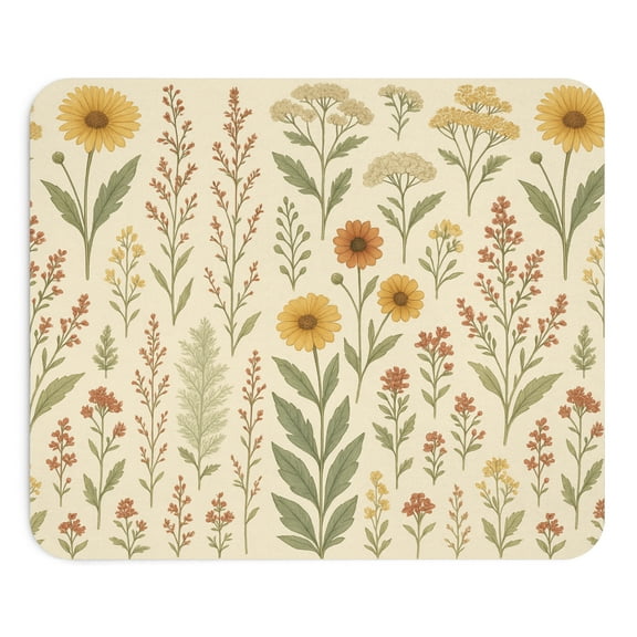 Vintage Floral Mousepad Botanical Garden Pattern Nature Style Mat