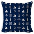 thumbnail image 1 of Juego de 4 fundas de almohada Sailing náuticas 18.0 x 18.0 in, 1 of 4