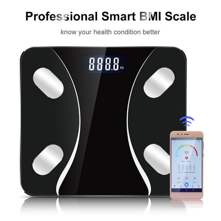 Professional Smart BMI Scale BT Connection Fat Scale Body Fat Weigh Composition Scale Monitor Analyzer with Smart Phone App & 22 Item Data