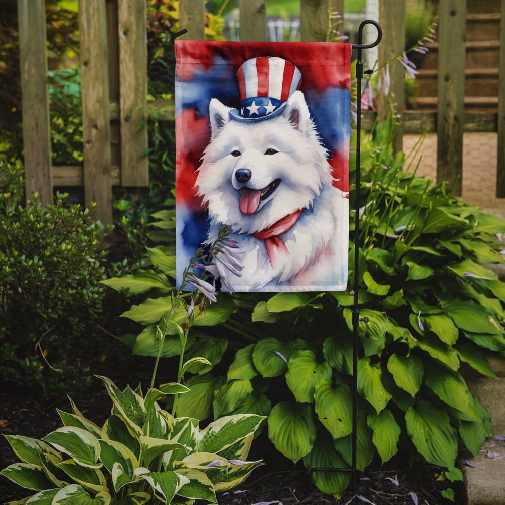 Samoyed Patriotic Garden Flag 11.25 in x 15.5 in