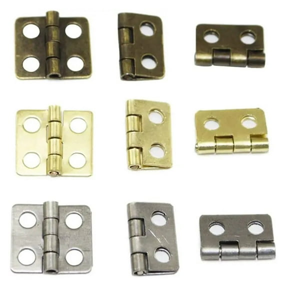 10Pcs Mini Hinges Hinges Hardware Tiny Hardware Miniature Furniture Craft Closet Cabinet Jewelry Box