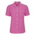thumbnail image 4 of WTXUE Button Down Shirts Short Sleeve Shirts for Women Women Cotton Shirt Printed Fashion Down Shirts Casual Tops Short Sleeve Blouse Cotton Shirts Tunic Tops Loose Fitting Tops for Women Hot Pink 3Xl, 4 of 9