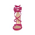 thumbnail image 2 of BLISSFUL STEP Sandales à Talons Aiguilles Hauts à Lacets pour Femmes Rose Vif 10, 2 of 7