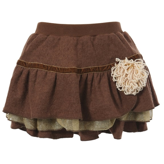 Richie House Girls' Fashion Skirt with Flower and Velvet Tape RH1259