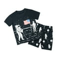 thumbnail image 1 of Vêtements d'Été pour Garçon, Ensemble T-Shirt à Col Rond Dinosaure à Manches Courtes et Short, Pyjama Garçon 5T, 1 of 9