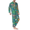 thumbnail image 2 of Salouo Jungle Animals Print Button-Front Long Sleeve Pajama Set for Men, Soft 2Pjs Men's Long Sleeve Sleepwear-Large, 2 of 7