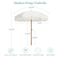 thumbnail image 6 of AMMSUN 6.5ft Patio Umbrella UPF50+ with Boho Fringe Tassel Tilt Pole for Outdoor Picnic,Cream White, 6 of 7