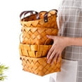 thumbnail image 4 of Woven Round Bread Basket Wicker Fruit Bowl for Kitchen Counter Rattan Organizing Basket Storage Basket Bread Basket for Serving Vegetable Basket 23 * 18 * 10cm, 4 of 9