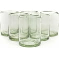 thumbnail image 2 of Set of 6 Hand-Blown Clear Tumbler (10 oz) Glasses from Mexico - Rustic & Handcrafted Recycled Bubble Glass Drinking Glassware, 2 of 7