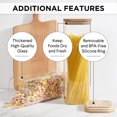 thumbnail image 2 of Glass Spaghetti Pasta Storage Containers with Lids 80oz Set of 3, Tall Clear Airtight Food Storage Jar with Lid for Noodles Flour Oat Cereal Sugar Beans, Sqaure Spaghetti Pantry Containers, 2 of 6