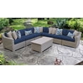 thumbnail image 2 of Coast 8 Piece Outdoor Wicker Patio Furniture Set in Navy, 2 of 2