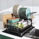 thumbnail image 1 of Escurridor de Platos de 2 Niveles, Escurridor de Acero Inoxidable para Encimera, con Bandeja de Drenaje, Soporte para Cubiertos y Tazas, Incluye Tapete de Secado Adicional, 1 of 9