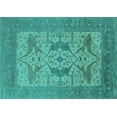 thumbnail image 1 of Ahgly Company Indoor Rectangle Oriental Turquoise Blue Industrial Area Rugs, 8' x 10', 1 of 4
