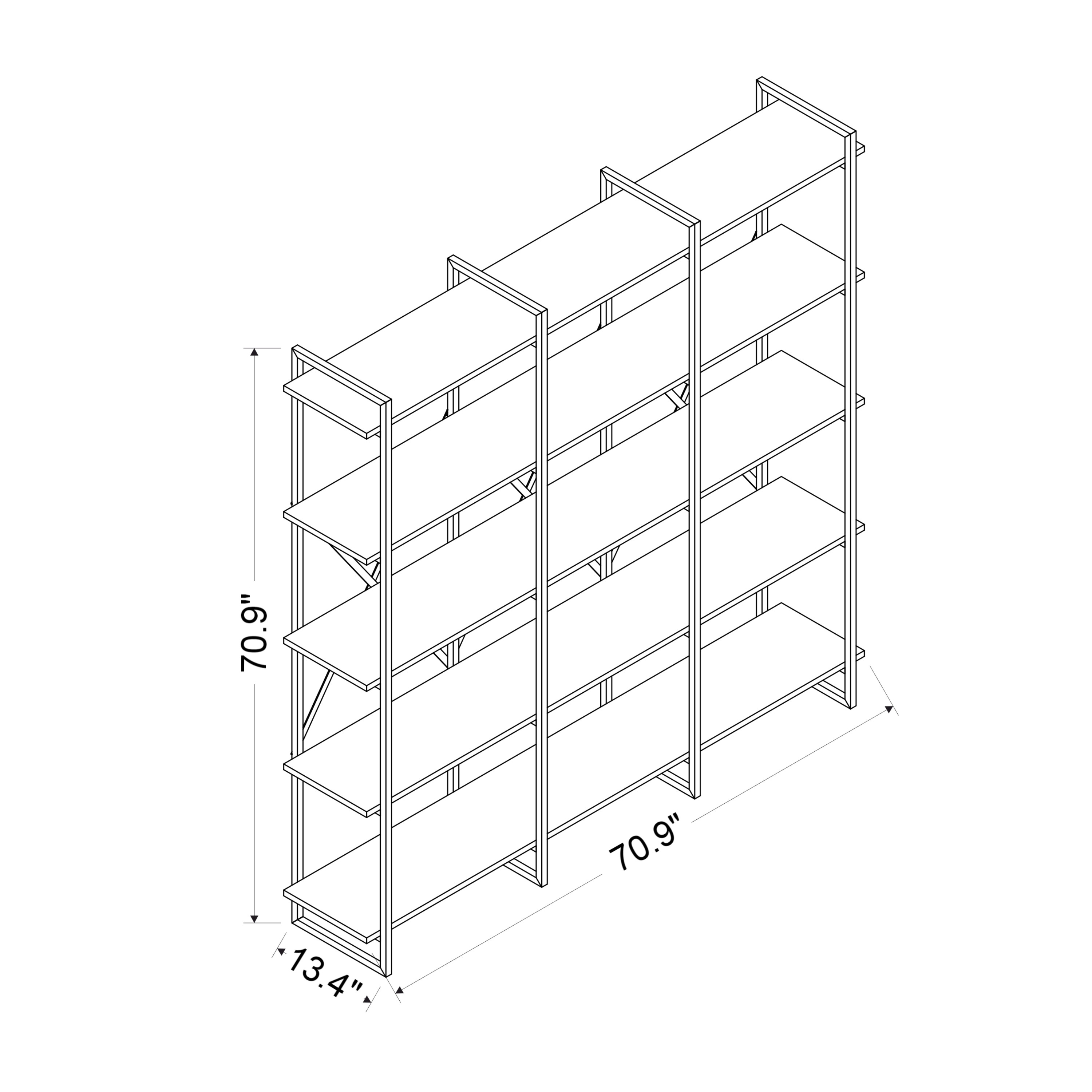Ada Home Decor Furniture 4 Tier Open Shelf White Black ElstonV Modern Bookcase