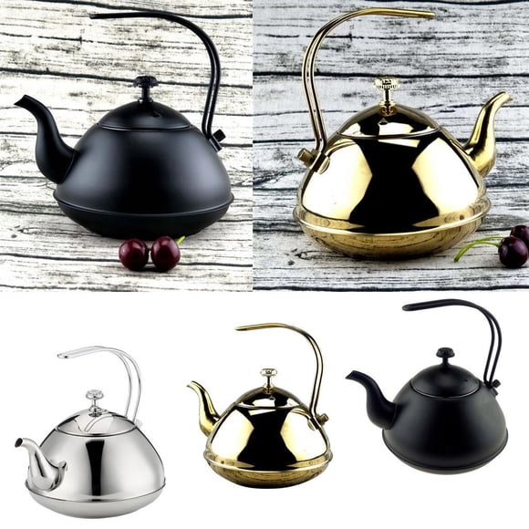 Bewildely 2L Stainless Steel Tea Coffee Kettle Gooseneck Over Coffee Silvery Thin Juegos de servir café y té