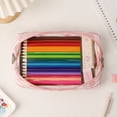 thumbnail image 6 of Bow Pencil Case Cute Pencil Pouch Soft Storage Bag Aesthetic Pattern Gift Makeup Pouch Cosmetic Bag for Women Adults Stripe, 6 of 7