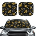 thumbnail image 2 of Haiem Hohey Bee Golden Embroidery Car Windshield Sun Shade (2 Pieces) Foldable Windshield Sun Shade Car Accessories for Truck SUV Pickup-Small, 2 of 7