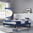 thumbnail image 4 of Modway Reign Queen Performance Velvet Platform Bed Frame in Navy, 4 of 5