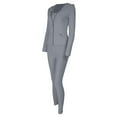 thumbnail image 5 of safuny Women's Three Piece Outfit Plus Size Suit for Girlfriend Wife Daughter Dressy Long Sleeve Comfy Casual Hooded Neck Solid Color Gray XL, 5 of 9