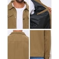 thumbnail image 7 of DARING DIVA Men's Solid Long Sleeve Button Pockets Corduroy Trucker Jacket S Brown, 7 of 7