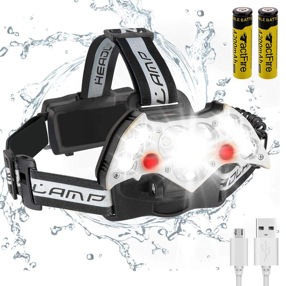 Headlamp, 20000 High Lumens Brightest Head Lamp, (Battery Include) USB Rechargeable LED Work Headlight Flashlight Waterproof Flashlights 5 Modes Headlamps for Adults Camping Fishing Hiking Biking - image 1 of 11