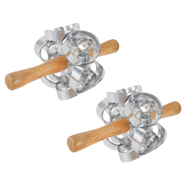 Oleegame 2 Pcs Moule à Biscuits Coupe-Bignets Rouleau Forme Ronde Coupe-Bignets Coupe-Bignets 6 Coupes Fabricant de Beignets Tournant Acier Inoxydable avec Poignée Coupe-Bignets Tournant Fabricant Pâte Baki Argent
