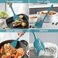 thumbnail image 6 of Walchoice 7-Piece Silicone Cooking Utensils Set, Blue Kitchen Utensils, Non-stick Gadgets Tools Include Slotted Turner, Soup Ladle, Pasta Server, 6 of 7