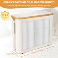 thumbnail image 2 of Organizador de Papel de baño, Cesto con Tapa, Base de pie, Portarollos para el baño (Beige), 2 of 4