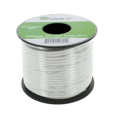 Speaker Wire , 18-Gauge Speaker Wire, GearIT 18AWG (100 Feet / 30.48 Meters) High Quality Speaker Wire, White