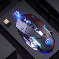 thumbnail image 1 of Ratón inalámbrico para juegos, ratón recargable con clic silencioso, retroiluminación con efecto de respiración cambiante, para portátil, PC, Macbook, ratón inalámbrico recargable para juegos RGB con, 1 of 5