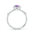 thumbnail image 2 of ANGARA Natural 0.8 Ct. Amethyst with Diamond Halo Ring in 14K White Gold for Women (Ring Size: 11), 2 of 10