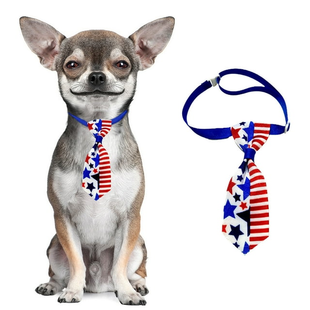 Decoraciones para el Día de los Caídos, decoraciones para el 4 de julio, decoraciones patrióticas, corbatas para mascotas, gatos, perros y accesorios de poliéster.