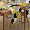 thumbnail image 3 of Table Runner 72 Inches Long for Kitchen Dining, Yellow Grey Black Geometric Dresser Scarf Farmhouse, Dining Table Decorations for Wedding/Parties, Middle Century Art Abstract Aesthetics 18 x 72 In, 3 of 9