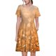thumbnail image 1 of Easygdp Sparkling Orange and Black para Vestido Transpirable de Mujer, Vestido Suelto de Manga Corta con Pliegues y Bolsillos para el Verano, 1 of 6