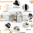 thumbnail image 3 of Euroco 43.3 inch Farmhouse Dog Crate Furniture, Heavy Duty Dog Crate with 3 Drawers, 110 lbs, Engineered wood+Iron, 3 inch, Black, 3 of 10
