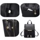 thumbnail image 3 of Bolso de hombro doble con solapa y cordón con borde de hierro y doble cremallera, 3 of 5