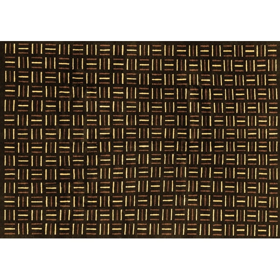 Ahgly Company Indoor Rectangle Oriental Brown Modern Area Rugs, 7' x 10'