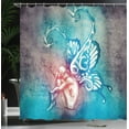 thumbnail image 4 of Ambesonne Fantasy Shower Curtain, Butterfly Winged, 69"Wx84"L, Blue Purple, 4 of 5