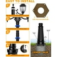 thumbnail image 7 of HORTUZZ Lamp Post Outdoor Lighting, 3-Head Black Hard Wired Pole Light for Outside, E26 Base Maximum 100W (Bulb Not Included), Waterproof Street Light Fixture for Yard, Garden, Driveway (Classic), 7 of 7
