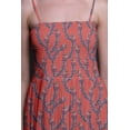 thumbnail image 2 of Bimba Laurel Leaves Printed Women Georgette Smocked Strap Dress-XXX-Large, 2 of 7
