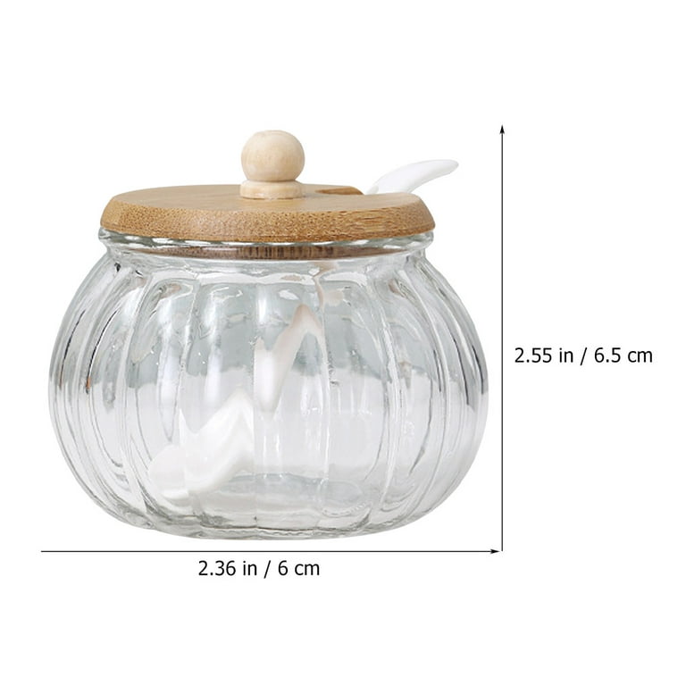 1 Set Sugar Container Sugar Dispenser Glass Sugar Jar Glass Seasoning Jar Sugar Jar with Spoon