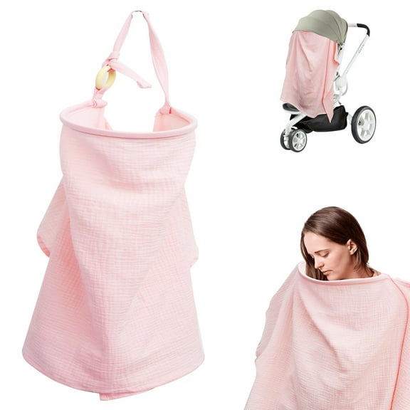 Rzvnmko Nursing Cover Breathable Privacy Breastfeeding Cover Soft Comfortable Cotton Breastfeeding Cover Lightweight Portable Nursing Cover for Mom 100x65cm