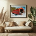 thumbnail image 3 of Winter At Sachs Covered Bridge - Gettysburg Pennsylvania Photography Black Framed Wall Art Print 16 x 24 inches, 3 of 4