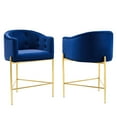 thumbnail image 2 of Savour Tufted Performance Velvet Counter Stool Set of 2, Navy, 2 of 9
